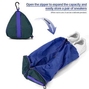 Bolsa de Almacenamiento Portátil, Ligera, Plegable, con Forma de Triángulo, para Deportes al Aire Libre, Viajes, Gancho de Mosquetón, Organizador Colgante para Zapatos - Product Image 2