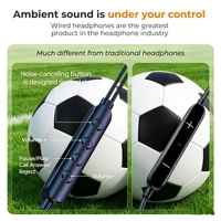 COMTANG Earbud Berkabel untuk Menonton Sepak Bola Langsung, Peredam Kebisingan ENC, Headphone HiFi, Tahan Air IPX4, Semi-in-ear, USB Type-C, Dinamis