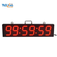 Timer Digital LED Mini 6-Inci 6-Digit untuk Maraton Luar Ruangan, Jam Elektronik untuk Lari