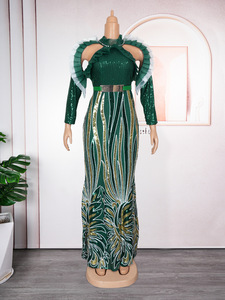 Robe décontractée S1407Y 2026, robe longue de style africain grande taille pour <span class=keywords><strong>femme</strong></span>, robe de soirée sexy pour Noël - Product Image 3