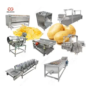 Food Factory Fully Automatic 1000Kg/H Potato Chips Automatic Production Line French Fries Making Machine