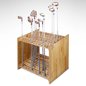 Soporte <span class=keywords><strong>de</strong></span> <span class=keywords><strong>Madera</strong></span> Personalizado para <span class=keywords><strong>Palos</strong></span> <span class=keywords><strong>de</strong></span> <span class=keywords><strong>Golf</strong></span>, para Diestros, con Capacidad para 66 <span class=keywords><strong>Palos</strong></span>, Incluye Soporte para Hierros, <span class=keywords><strong>Madera</strong></span> y Putter - Product Image 1