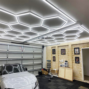 <strong>Hex</strong> Grid Led <strong>Lights</strong> Barber Shop Led <strong>Light</strong> Hexagon Lamps Garage <strong>White</strong> AC 90 Rechargeable Lithium Battery COB LED Ceiling Mounted - Product Image 2