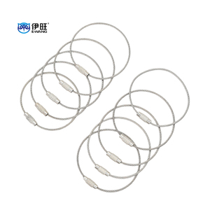 Factory Wholesale Stainless Steel Wire Rope Keychain Cable <b>Key</b> Ring - Product Image 1