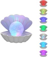 Lampe de table en plastique à LED de Noël brevetée en forme de coquille de perle pour chambre à coucher, entrée 5V avec documentation complète