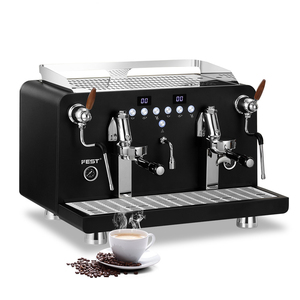 Machine à expresso semi-automatique professionnelle FEST en acier inoxydable, 2 groupes, pression 9 bars, contrôle précis de la température, 12L - Product Image 1