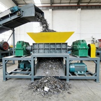 Broyeur à double arbre de grande taille, machine de broyage multifonctionnelle pour le recyclage des déchets plastiques, métalliques, de ferraille, de bois et de caoutchouc