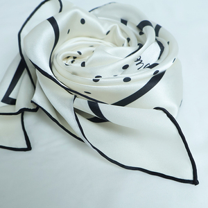 Sciarpa quadrata in raso <span class=keywords><strong>di</strong></span> <span class=keywords><strong>seta</strong></span> 100% 60cm Bandana <span class=keywords><strong>di</strong></span> <span class=keywords><strong>seta</strong></span> a punto <span class=keywords><strong>nero</strong></span> nuovo Design - Product Image 6