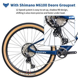 Bicicleta de Montaña con Cuadro de Fibra de Carbono y Suspensión Completa, Cambios Shimano de 12 Velocidades, Neumáticos Gruesos de 29 Pulgadas, para Cross-Country y Todoterreno - Product Image 6