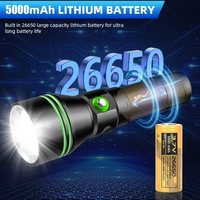 Lampe de plongée sous-marine P70.2 Super lumineuse 5000LM Batterie 26650 Torche de plongée 200m Sous-marine IPX-8 Lampe de plongée étanche Lanterne