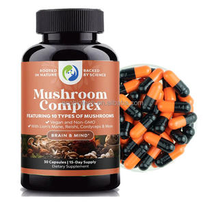Suplemento De Cogumelo Ausreson 10 Cogumelos Mistura Reishi Lions Mane Cordyceps Cogumelo Chaga Complexo Cápsulas - Product Image 1