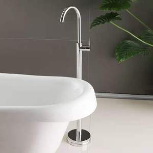 Robinet de douche autoportant moderne en laiton avec mitigeur monocommande et jet doux effet pluie, à poser au sol, pour appartement et hôtel - Product Image 3