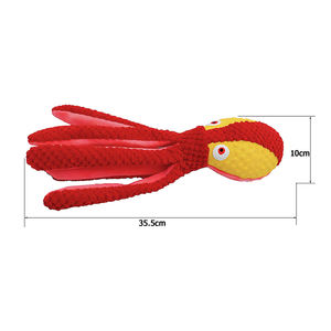 All'ingrosso campione gratuito <span class=keywords><strong>Pet</strong></span> morbido peluche imbottito In lattice calamaro rosso giocattolo In Stock Puzzle cigolante polpo masticare denti per la pulizia del cane giocattolo - Product Image 4