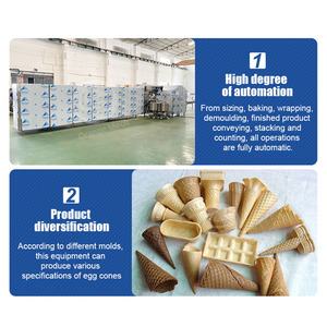 خط إنتاج مخروط الآيس كريم الملفوف وآلة خبز مخروط الوافل - Product Image 3