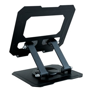 Foldable Metal <b>Tablet</b> <b>Stand</b> 360 Degree Rotation Adjustable For iPad iPhone Universal Support Black Silver - Product Image 4