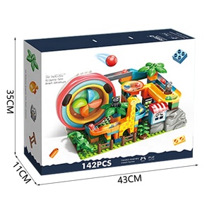 Jeu de construction éducatif STEM pour enfants, 142 pièces, circuit de billes animalier avec base et piste de glisse - Product Image 4