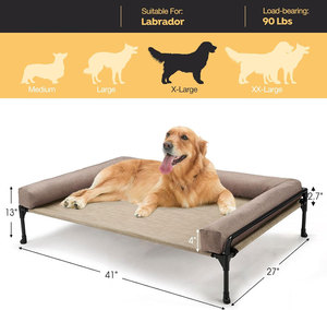 Three Sided Fence Outdoor Raised <b>Dog</b> <b>Bed</b> Large <b>Elevated</b> <b>Dog</b> <b>Bed</b> Cot <b>Dog</b> Hammock <b>Bed</b> with Removable Bolster Raised <b>Dog</b> <b>Bed</b> - Product Image 6
