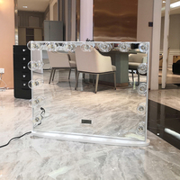En stock aux États-Unis ! Miroir de coiffeuse Docarelife Hollywood White avec interrupteur tactile et 15 ampoules en verre à intensité variable