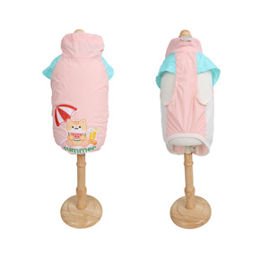 Gilet de protection solaire d'été pour animaux de compagnie, maille respirante en soie glacée pour petits et moyens chiens, Teddy Bichon, rose, bleu lac - Product Image 4