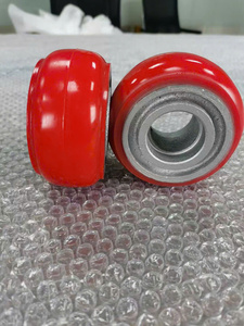 ล้อเลื่อนหมุนได้สีแดงพร้อมแกนเหล็กเคลือบ PU ลูกปืนคู่ ขนาด 4 5 6 8 นิ้ว สำหรับรถเข็นงานหนัก - Product Image 6