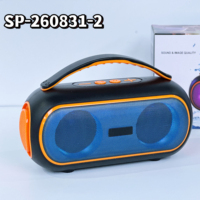 Haut-parleur Bluetooth portable RGB 10W avec double haut-parleur de 57 mm en maille de fer, pour extérieur, sans fil, lecture BT TF USB FM