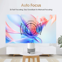 Projecteur Full HD 1080p 4K OEM/ODM, mise au point automatique, intelligent, Android, 450 lumens ANSI, haut-parleurs stéréo HIFI, cinéma maison, portable