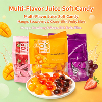 Bonbons gélifiés OEM Juicy Fruit Fudge, bonbons gélifiés moelleux fourrés aux fruits, emballés individuellement, bonbons sucrés aux fruits pour les fêtes