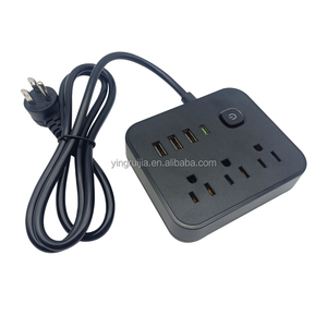 Xách tay Mỹ điện Strip với bảo vệ tăng, 3 ổ cắm với USB Một và USB C, Bán Hot Flat cắm mở rộng Ổ cắm điện - Product Image 1