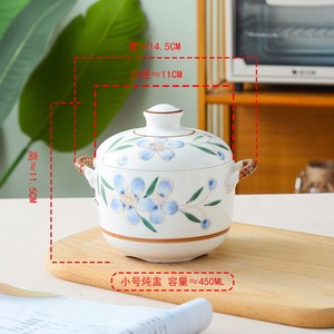 Nouvelle marmite vapeur en céramique de style japonais avec couvercle, ustensile de cuisine pour œufs, nid d'oiseau, ragoût, fondue, casseroles pour usage domestique - Product Image 6