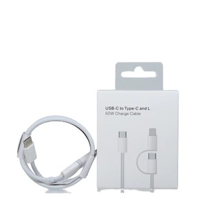 Câble de transfert de données 2-en-1 USB-C vers Type-C + Lightning 1M en nylon avec charge rapide PD 60W pour <span class=keywords><strong>iPhone</strong></span> 12/13/14/15/16/17 - Product Image 1