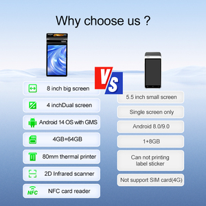 Nb80 8 inch 4GB + 64GB 80 mét Máy in di động POS <span class=keywords><strong>QR</strong></span> mã Scanner POS hệ thống màn hình cảm ứng Android 14 tiền mặt đăng ký máy - Product Image 2