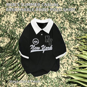 Vente en gros – Nouvelle collection été : Chemise décontractée pour homme en polyester tricoté respirant à manches courtes imprimée - Product Image 2