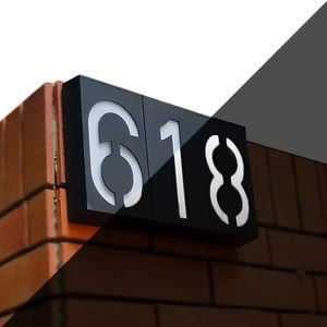 Luz de número de casa con energía solar, placa de puerta iluminada de 6 LED para <span class=keywords><strong>residencia</strong></span> de Hotel Villa - Product Image 1