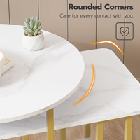 Vente en gros, table basse en marbre, table de centre en métal de salon avec dessus en marbre blanc, table d'appoint ronde en bois pour le salon