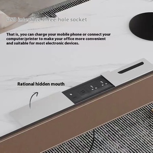 Sang trọng hiện đại tối giản yên da Đá Bàn văn phòng nghiên cứu viết Bàn Kim Loại bảng gỗ phong cách thiết kế bàn máy tính - Product Image 2