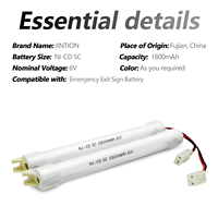 Éclairage d'urgence compact, éclairage d'incendie, éclairage d'accès, montage mural, module de batterie SC Stick Ni-Cd 10,8 Wh 6 V 1800 mAh
