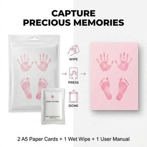 Kit di <span class=keywords><strong>2</strong></span> Carte Milestone Senza Inchiostro per Neonati, Stampo per Impronte di Mani/Piedi a Forma di Zampa di Cane, 5 Colori, 13-18 Mesi, Cartoncino, <span class=keywords><strong>2</strong></span> Fogli, Marca OEM - Product Image 6