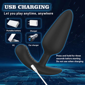 Ferngesteuerter Analplug, Wiederaufladbarer Vibrations-Buttplug aus Silikon mit 10 Vibrationsmodi, Prostatamassagegerät, Erotikspielzeug für Erwachsene - Product Image 5