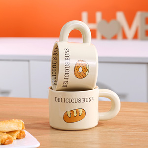 Taza de Café de Cerámica con Diseño Creativo de Pan, Tazas Lindas de Croissant, Taza de Leche para Desayuno con Diseño de Dibujos Animados - Product Image 5