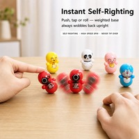 Mainan Mini Wobble Tumbler, Figur Hewan Kartun Plastik 3,5cm, Aneka Kotak Misteri untuk Pajangan Ritel