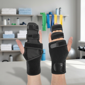 RAHRAJ ENTERPRISES Attelle de doigt réglable et respirante avec stabilisateur en aluminium, support antidérapant pour la main, fermeture auto-agrippante pour 2 ou 3 doigts - Product Image 3