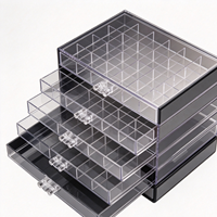 Organisateur de bijoux moderne en acrylique transparent à 5 tiroirs, boîte de rangement pour boucles d'oreilles à 84 compartiments, présentoir pour commode de chambre, cadeau