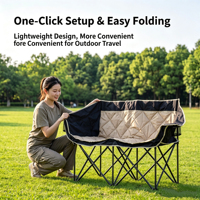 Chaise de camping double pliable extra large et moderne avec porte-gobelet, en tissu Oxford, mobilier d'extérieur pour la plage, le pique-nique et le jardin