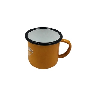 Mug à café classique en céramique émaillée colorée personnalisée, vaisselle promotionnelle avec logo imprimé sur le gobelet de camping - Product Image 1