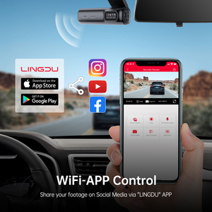LINGDU D600 4K+FHD 車載カメラ ドライブレコーダー 4K GPS内蔵 5G Wi-Fi 4K ドライブレコーダー 英語音声コントロール ドライブレコーダー 前後カメラ - Product Image 3