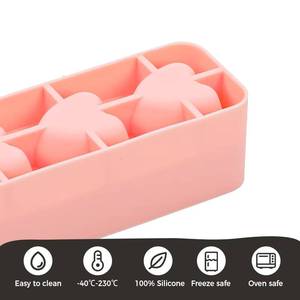 SILIKOLOVE Factory 3-Cavity Heart-Shaped Maker LFGB Platinum Non-Stick BPA-Free Silicone Ice <b>Cube</b> Mold - Product Image 4