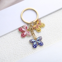 Pendentif papillon tricolore dégoulinant d'huile, porte-clés de style doux, sac à bandoulière polyvalent, petit accessoire pendentif