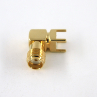 Connecteur coaxial RF SMA femelle à angle droit pour montage sur circuit imprimé