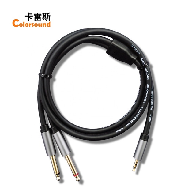 1/8" TRS to 2 X 6.35mm 1/4" TS Mono Splitter Cable 3.5mm to Dual 6.5mm Adapter Jack Audio Cable