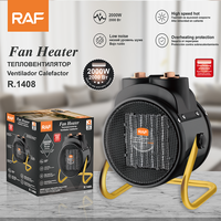 Ventilateur chauffant portable 2000W à faible bruit avec protection contre la surchauffe, chauffage rapide pour la maison, l'atelier, le bureau, le garage R.1408